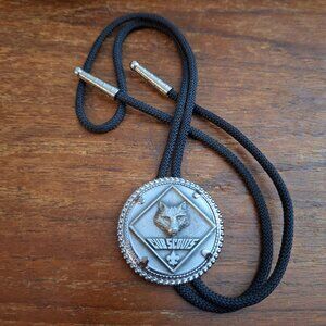BSA Cub Scouts Wolf Bolo Tie Cord Metal Slide Boy Scouts of America Neckwear
